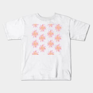 Watercolor Sunshine Pattern - Orange & Lavender Kids T-Shirt